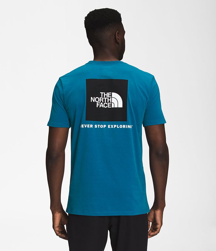 The North Face Short Sleeve Box NSE Mens T-Shirts Blue 802196-OYG